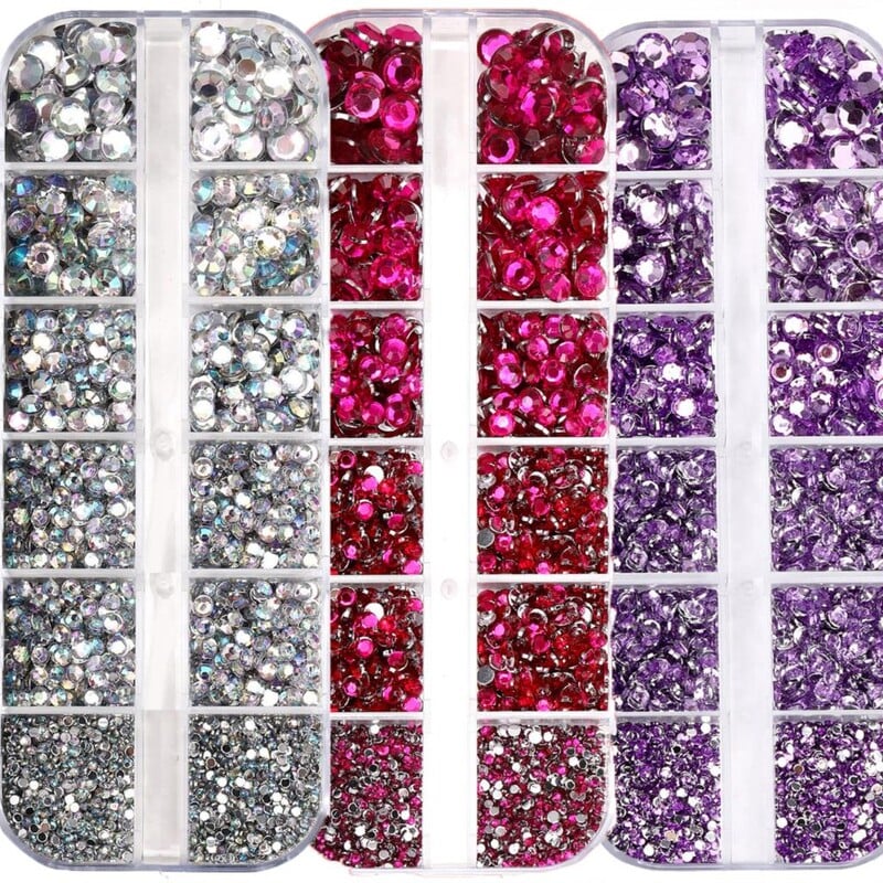 1 cutie SS6-SS30 Strasuri pentru unghii Champagne Pietre prețioase pentru unghii cu diamante 3D cu spate plat, 2-6 mm Accesorii pentru manichiură cu strasuri mixte*QF5K