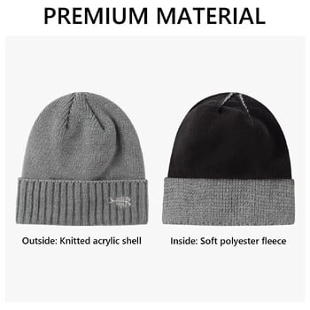 BASSDASH Χειμερινά καπέλα Beanie με Φλις Φόδρα Παχιά Ζεστό για Άντρες Γυναικεία Πλεκτό Καπέλο Unisex με ελαστική εφαρμογή