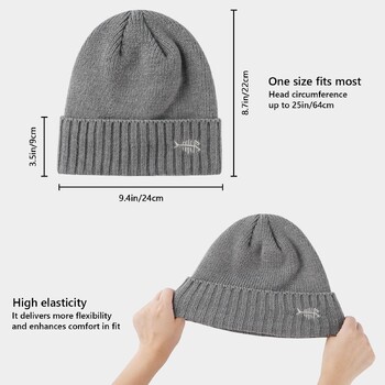 BASSDASH Χειμερινά καπέλα Beanie με Φλις Φόδρα Παχιά Ζεστό για Άντρες Γυναικεία Πλεκτό Καπέλο Unisex με ελαστική εφαρμογή