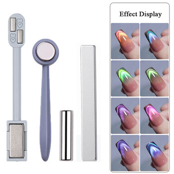 3D Strong Cat Eyes Magnet Δικέφαλος για UV Gel Multi-function Magnet Board Μαγνητικό στυλό Nail Art Tool Nails Αξεσουάρ