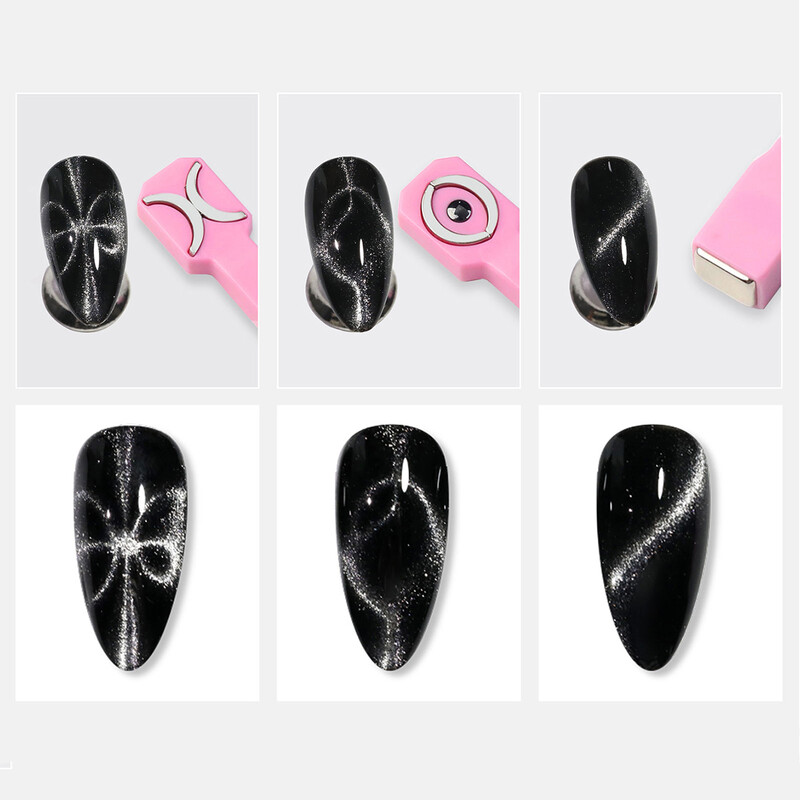 Daugiafunkcis katės akių magnetas 3 viename stipri magnetinė lazdelė, skirta nagų dailės dekoravimui, pasidaryk pats manikiūro įrankiams