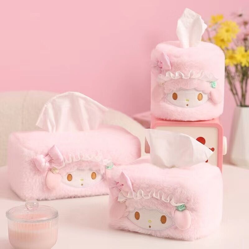 My Melody Hangyodon My Sweet Piano Kawaii βελούδινο συρτάρι χαρτιού Τοποθετημένο σε αυτοκίνητο Οικιακό απλό συρτάρι επιφάνειας εργασίας Κουτί Δώρο γενεθλίων