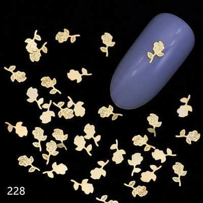 100 τμχ Αυτοκόλλητα νυχιών καρδιάς Μεταλλικά καρφιά lOVE Nailart Rivet Charms DIY Αξεσουάρ νυχιών 3D Διακοσμητικά νυχιών