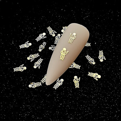 100 τμχ Αυτοκόλλητα νυχιών καρδιάς Μεταλλικά καρφιά lOVE Nailart Rivet Charms DIY Αξεσουάρ νυχιών 3D Διακοσμητικά νυχιών