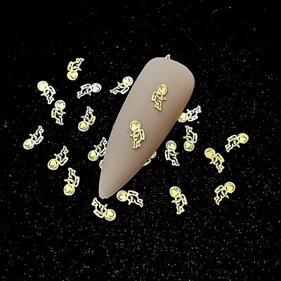 100 τμχ Αυτοκόλλητα νυχιών καρδιάς Μεταλλικά καρφιά lOVE Nailart Rivet Charms DIY Αξεσουάρ νυχιών 3D Διακοσμητικά νυχιών