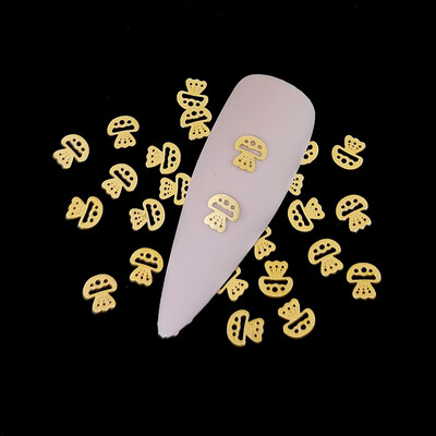 100 τμχ Αυτοκόλλητα νυχιών καρδιάς Μεταλλικά καρφιά lOVE Nailart Rivet Charms DIY Αξεσουάρ νυχιών 3D Διακοσμητικά νυχιών