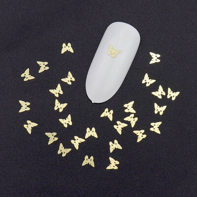 100 τμχ Αυτοκόλλητα νυχιών καρδιάς Μεταλλικά καρφιά lOVE Nailart Rivet Charms DIY Αξεσουάρ νυχιών 3D Διακοσμητικά νυχιών