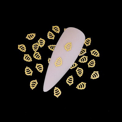 100 τμχ Αυτοκόλλητα νυχιών καρδιάς Μεταλλικά καρφιά lOVE Nailart Rivet Charms DIY Αξεσουάρ νυχιών 3D Διακοσμητικά νυχιών