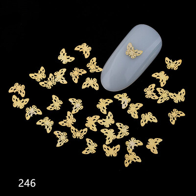 100 τμχ Αυτοκόλλητα νυχιών καρδιάς Μεταλλικά καρφιά lOVE Nailart Rivet Charms DIY Αξεσουάρ νυχιών 3D Διακοσμητικά νυχιών