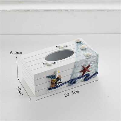 Cutie de depozitare 24 cm Decorativ Creativ din lemn Restaurant marin Organizator de depozitare Suport șervețel Scândură de lemn în stil mediteranean