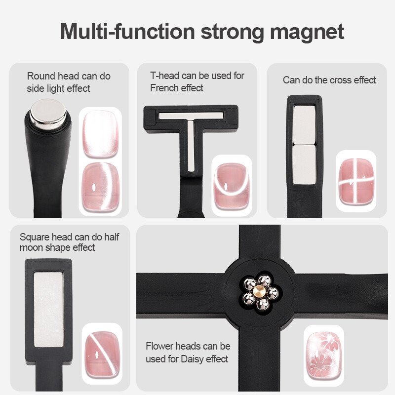 5 viename daugiafunkcinis stiprus katės akių magnetas UV/LED gelis Aukštos kokybės nagų magnetinė lazdelė, skirta manikiūro meno dizainui Specialūs įrankiai