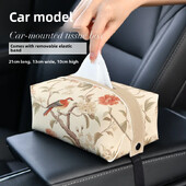 Prabangus kiniško stiliaus odinis audinio dėžutė, svetainė, kūrybingas popierinių rankšluosčių laikiklis, nuimamas, lengvas prabangus dizainas