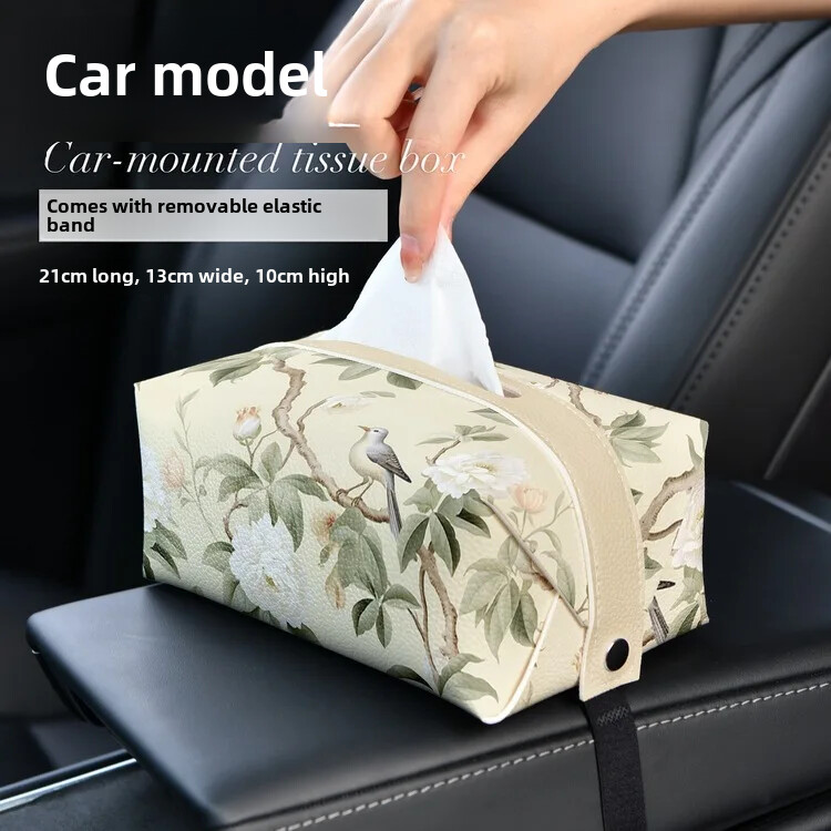 Prabangus kiniško stiliaus odinis audinio dėžutė, svetainė, kūrybingas popierinių rankšluosčių laikiklis, nuimamas, lengvas prabangus dizainas