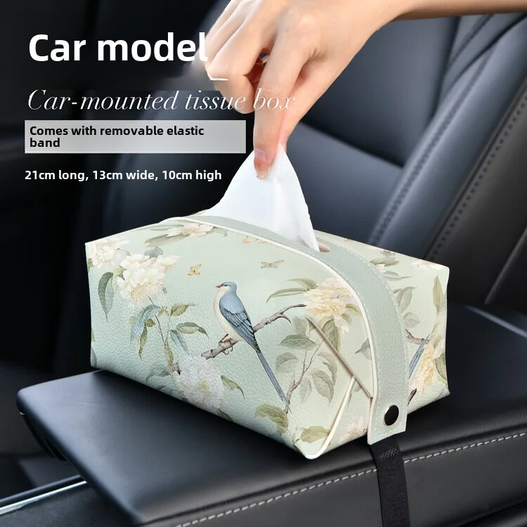 Prabangus kiniško stiliaus odinis audinio dėžutė, svetainė, kūrybingas popierinių rankšluosčių laikiklis, nuimamas, lengvas prabangus dizainas