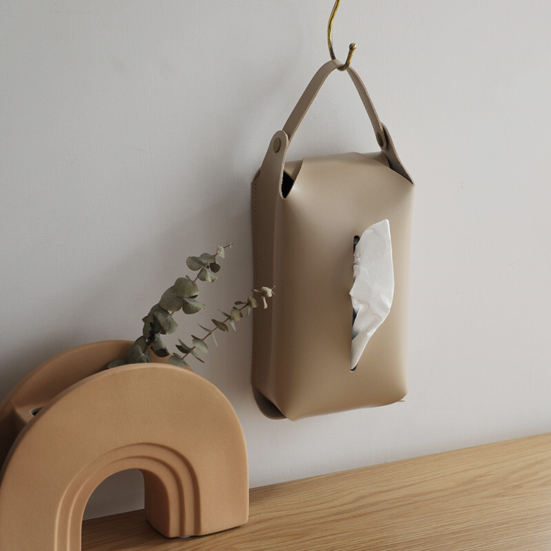 Vienspalvis PU audinių dėžutės laikymo servetėlių maišelis Nordic Home Nuimamas rankų nešiojimo audinių maišelis Drop Shipping Caja De Pañuelos Vintage