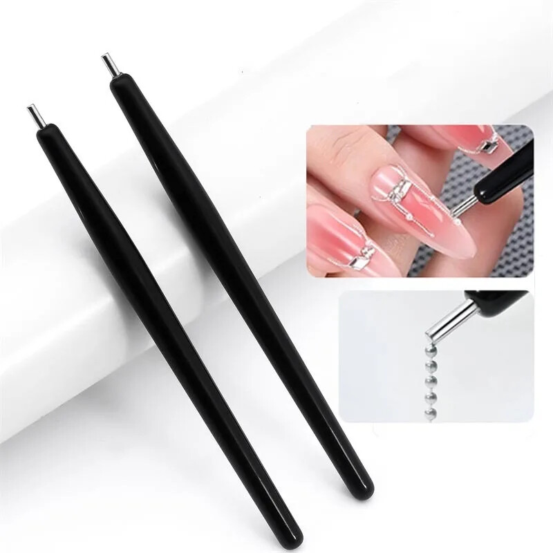 Magnetinis rašiklis plieniniams rutuliams siurbimo manikiūrui Magnetinis Stiprus Lodestone Cat Eye UV gelio nagų įrankis Specialus plieno rutuliams Magnetinis