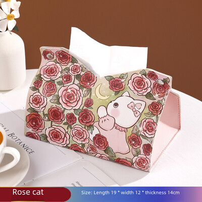 Mielas animacinių filmų triušio audinių dėžutė Kūrybinė odinė vandeniui atspari servetėlių laikiklis, skirtas naudoti automobiliui, prabangus svetainės valgomasis, skirtas naudoti namuose