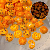 50 τμχ Mix 3D Simulated Cookies Nail Charms Resin Luminous Decorations Δημιουργική σοκολατένια διακόσμηση νυχιών για εξαρτήματα μανικιούρ