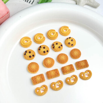 50 τμχ Mix 3D Simulated Cookies Nail Charms Resin Luminous Decorations Δημιουργική σοκολατένια διακόσμηση νυχιών για εξαρτήματα μανικιούρ