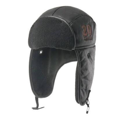 Muška zimska bomber kapa sa zaštitnim naočalama za vanjske motocikle, otporna na vjetar, topla pilotska kapa s naušnicama od umjetnog krzna, kožna termo ushanka