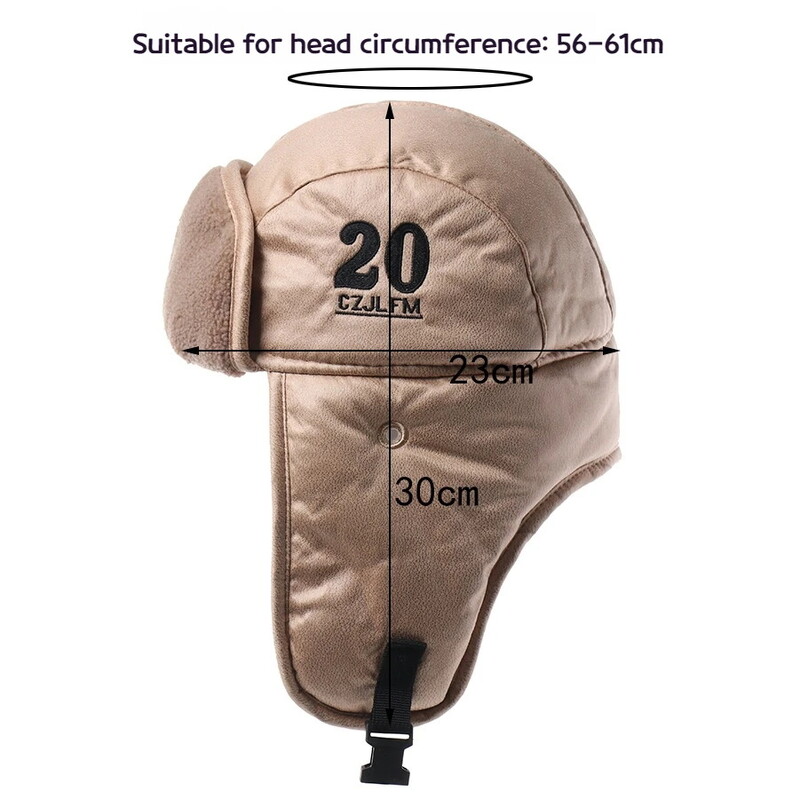 Muška zimska bomber kapa sa zaštitnim naočalama za vanjske motocikle, otporna na vjetar, topla pilotska kapa s naušnicama od umjetnog krzna, kožna termo ushanka