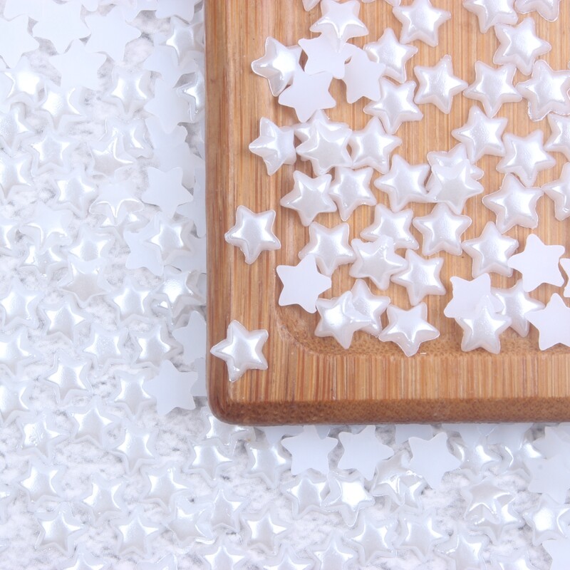 6mm 1000 τμχ Half Pearls Imitation Flatback Σχήμα Αστεριού Κόλλα σε Ρητίνη Πέρλες DIY Crafts Υφασμάτινες τσάντες Παπούτσια Ρούχα Διακόσμηση