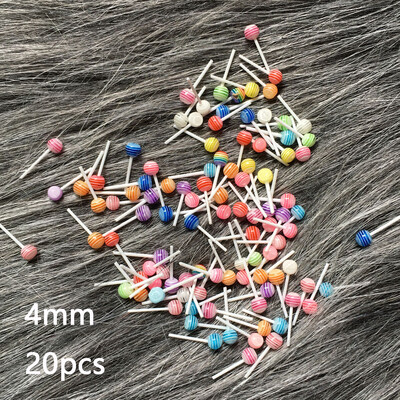 20 τμχ/τσάντα 3D πολύχρωμα γλειφιτζούρια γούρια για διακοσμήσεις νυχιών Ρητίνη 4/6mm Kawaii Bear Accessories Mini Design Nail Jewelry Bulk