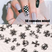 50 mješovitih pakiranja Nakit za umjetnost noktiju Metalni dodaci Ukrasi za umjetnost noktiju Dodaci za križ Izvrsno, jedinstveno i lijepo