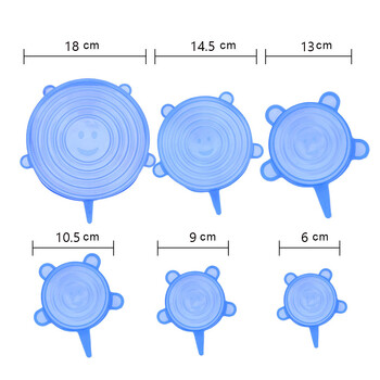 Κάλυμμα φαγητού Ρυθμιζόμενο ελαστικό καπάκι σιλικόνης επαναχρησιμοποιούμενο Αποθήκευση σκευών κουζίνας Αεροστεγές Καπάκια συσκευασίας τροφίμων Αξεσουάρ Αξεσουάρ