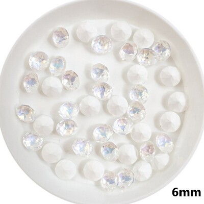 100 komada 6 mm/8 mm 33 rezova Mocha Nail Diamond Multi cut Crystal Pointed Bottom Nakit za nokte Super svjetlucavi dijamantni dodaci