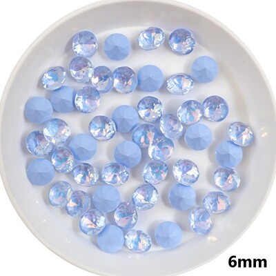 100 komada 6 mm/8 mm 33 rezova Mocha Nail Diamond Multi cut Crystal Pointed Bottom Nakit za nokte Super svjetlucavi dijamantni dodaci