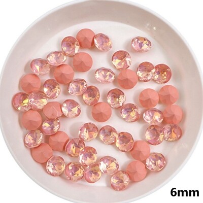 100 komada 6 mm/8 mm 33 rezova Mocha Nail Diamond Multi cut Crystal Pointed Bottom Nakit za nokte Super svjetlucavi dijamantni dodaci