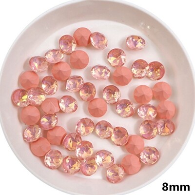 100 komada 6 mm/8 mm 33 rezova Mocha Nail Diamond Multi cut Crystal Pointed Bottom Nakit za nokte Super svjetlucavi dijamantni dodaci