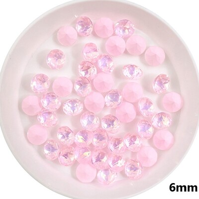 100 komada 6 mm/8 mm 33 rezova Mocha Nail Diamond Multi cut Crystal Pointed Bottom Nakit za nokte Super svjetlucavi dijamantni dodaci