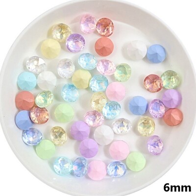 100 komada 6 mm/8 mm 33 rezova Mocha Nail Diamond Multi cut Crystal Pointed Bottom Nakit za nokte Super svjetlucavi dijamantni dodaci