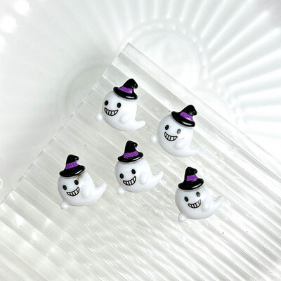 20PCS Cartoon Halloween Series Nail Art Decorations Creative Cute Ghost Bat Pumpkin Monster Charms Nail for DIY Naisl Designs