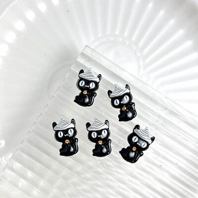 20PCS Cartoon Halloween Series Nail Art Decorations Creative Cute Ghost Bat Pumpkin Monster Charms Nail for DIY Naisl Designs