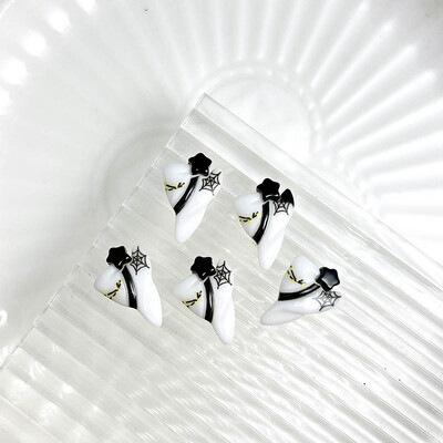 20PCS Cartoon Halloween Series Nail Art Decorations Creative Cute Ghost Bat Pumpkin Monster Charms Nail for DIY Naisl Designs