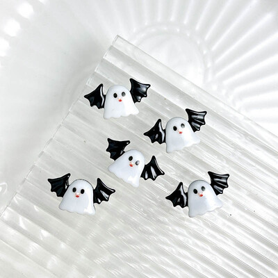 20PCS Cartoon Halloween Series Nail Art Decorations Creative Cute Ghost Bat Pumpkin Monster Charms Nail for DIY Naisl Designs