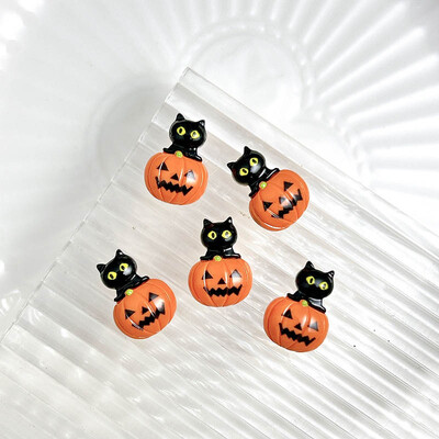 20PCS Cartoon Halloween Series Nail Art Decorations Creative Cute Ghost Bat Pumpkin Monster Charms Nail for DIY Naisl Designs