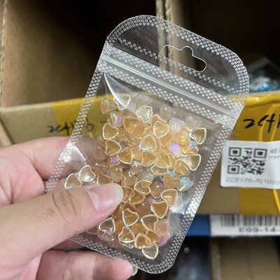 100 τμχ 3D διαφανές Love Heart Crystal Charms 4mm/6mm/8mm Clear Resin Nail Art Rhinestone Jewelry DIY for Blush ανταλλακτικά μανικιούρ
