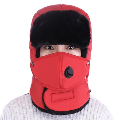 Καπέλο Fashion Trooper Unisex Καπέλο Winter Trapper Καπέλο με πτερύγιο αυτιού με κάλυμμα στόματος Γούνα Καπέλα για χιόνι ζεστά πτερύγια Καπέλο σκι Νέα καπέλα Bomber