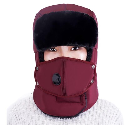 Καπέλο Fashion Trooper Unisex Καπέλο Winter Trapper Καπέλο με πτερύγιο αυτιού με κάλυμμα στόματος Γούνα Καπέλα για χιόνι ζεστά πτερύγια Καπέλο σκι Νέα καπέλα Bomber