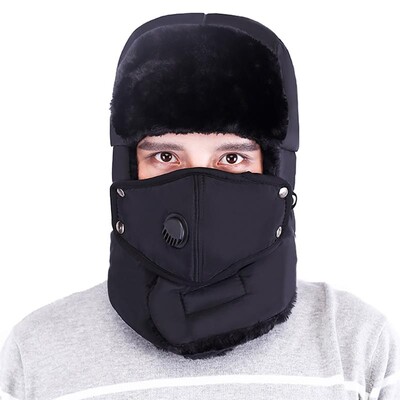 Καπέλο Fashion Trooper Unisex Καπέλο Winter Trapper Καπέλο με πτερύγιο αυτιού με κάλυμμα στόματος Γούνα Καπέλα για χιόνι ζεστά πτερύγια Καπέλο σκι Νέα καπέλα Bomber