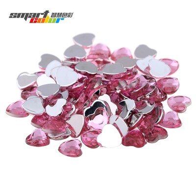 Nail Art Rhinestones 200 τμχ 4mm Σχήμα καρδιάς Πολύτιμοι λίθοι Γυαλιστερές επίπεδες όψεις Κανονικά χρώματα Ακρυλικό στρας Strass αυτοκόλλητα νυχιών