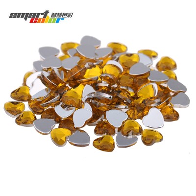 Nail Art Rhinestones 200 τμχ 4mm Σχήμα καρδιάς Πολύτιμοι λίθοι Γυαλιστερές επίπεδες όψεις Κανονικά χρώματα Ακρυλικό στρας Strass αυτοκόλλητα νυχιών