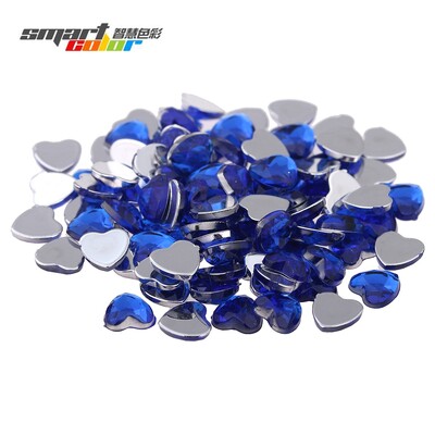 Nail Art Rhinestones 200 τμχ 4mm Σχήμα καρδιάς Πολύτιμοι λίθοι Γυαλιστερές επίπεδες όψεις Κανονικά χρώματα Ακρυλικό στρας Strass αυτοκόλλητα νυχιών