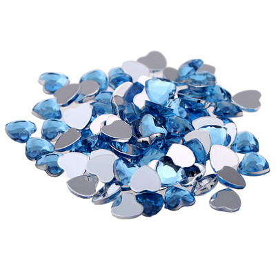Nail Art Rhinestones 200 τμχ 4mm Σχήμα καρδιάς Πολύτιμοι λίθοι Γυαλιστερές επίπεδες όψεις Κανονικά χρώματα Ακρυλικό στρας Strass αυτοκόλλητα νυχιών