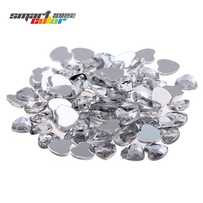Nail Art Rhinestones 200 τμχ 4mm Σχήμα καρδιάς Πολύτιμοι λίθοι Γυαλιστερές επίπεδες όψεις Κανονικά χρώματα Ακρυλικό στρας Strass αυτοκόλλητα νυχιών