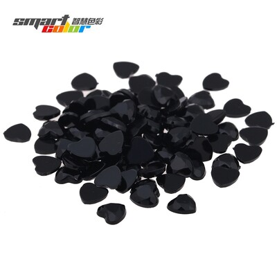 Nail Art Rhinestones 200 τμχ 4mm Σχήμα καρδιάς Πολύτιμοι λίθοι Γυαλιστερές επίπεδες όψεις Κανονικά χρώματα Ακρυλικό στρας Strass αυτοκόλλητα νυχιών